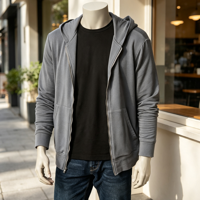 Long Sleeve Zip-Up Hoodie for Men