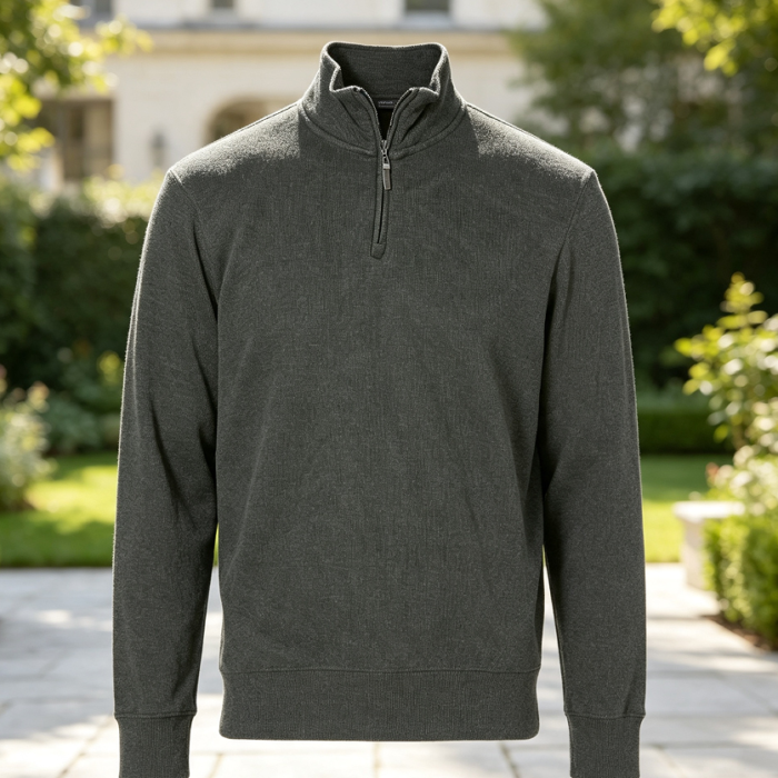 Men's Quarter-Zip French Rib Sweater