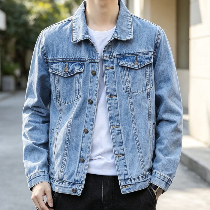 Slim Fit Trucker Cowboy Denim Jacket