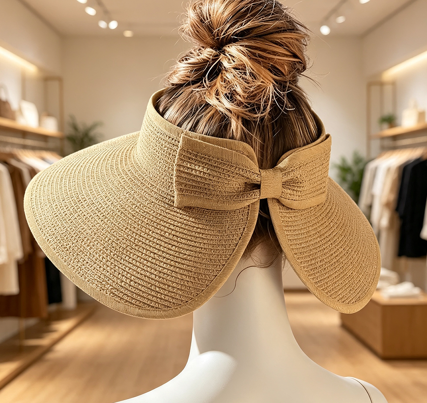 Ponytail Beach Hat UPF 80+ Packable Wide Brim - Image 2