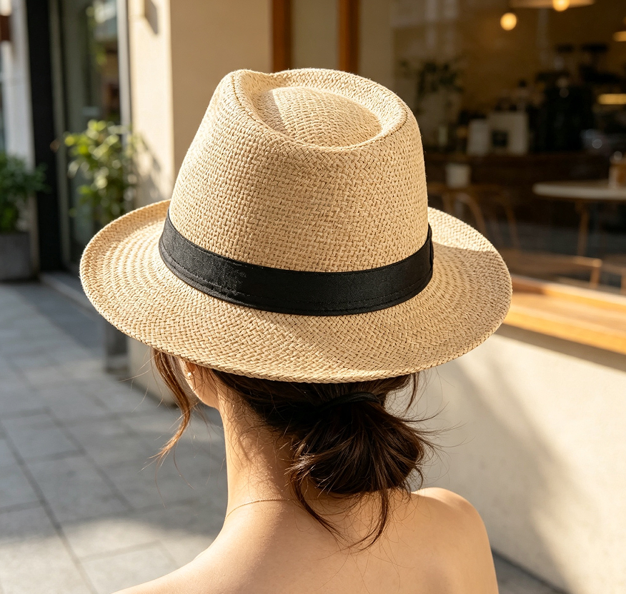 2-Pack Straw Fedora Trilby Panama Sun Hat