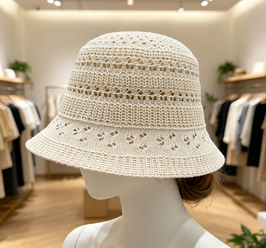 Packable Woven Straw Bucket Sun Hat - Image 2