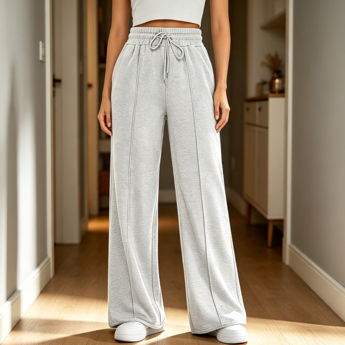 High-Waisted Baggy Sweatpants with Wide Leg